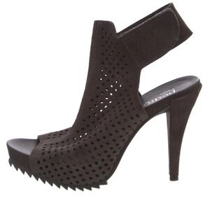 Pedro Garcia Candela Perforated Suede Ankle Strap Stilettos🖤